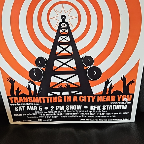 Beastie Boys, Rage Against the Machine Rhyme and Reason 2000 poster. - Picture 2 of 5